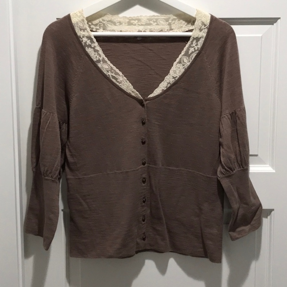 Knitted and Knotted romantic lace sweater